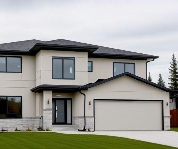 Exterior stucco finishing on house in Alberta Avenue AB completed by expert contractor.