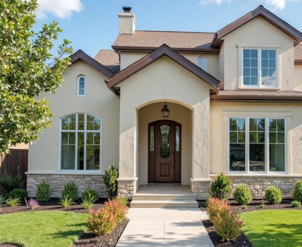 Residential exterior cladding in Highlands with new stucco finish